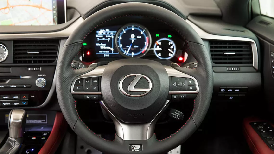 In the driver's seat of the Lexus RX